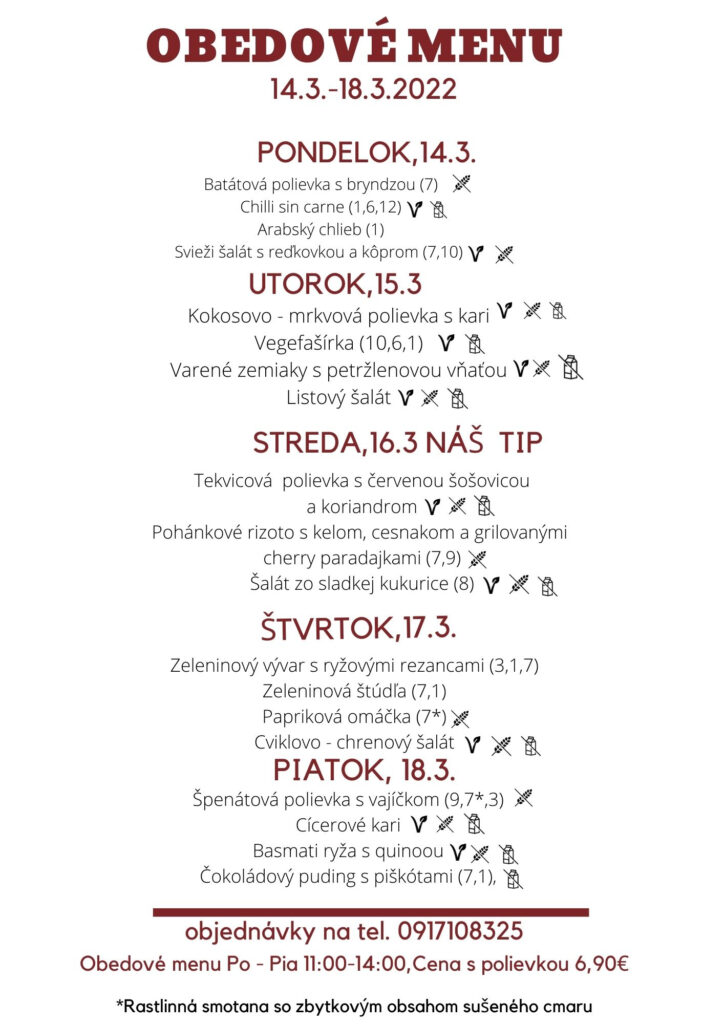 Obedové menu LightHouse Club